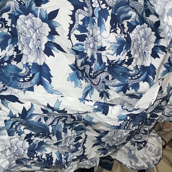 Ralph Lauren Porcelain Blue white Tamarind standard ruffle Sham AS NEW - Picture 3 of 4